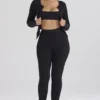 Mitzi Black Ribbed Knit Leggings