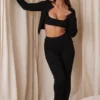 Mitzi Black Ribbed Knit Leggings