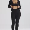 Mitzi Black Ribbed Knit Leggings