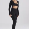 Mitzi Black Ribbed Knit Leggings