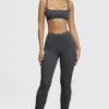 Mitzi Dark Grey Ribbed Knit Leggings