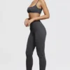 Mitzi Dark Grey Ribbed Knit Leggings