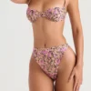 Mykonos Olive Floral High Waist Bikini Bottom