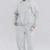 Muse Light Grey Marl Cotton Fleece-Back Hoodie