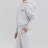 Muse Light Grey Marl Cotton Fleece-Back Hoodie