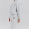 Muse Light Grey Marl Cotton Fleece-Back Hoodie