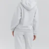 Muse Light Grey Marl Cotton Fleece-Back Hoodie