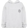 Muse Light Grey Marl Cotton Fleece-Back Hoodie
