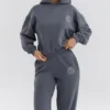 Muse Slate Cotton Fleece-Back Hoodie