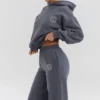 Muse Slate Cotton Fleece-Back Hoodie