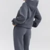 Muse Slate Cotton Fleece-Back Hoodie