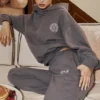 Muse Slate Cotton Fleece-Back Hoodie