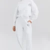 Muse White Cotton Fleece-Back Hoodie