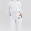 Muse White Cotton Fleece-Back Hoodie