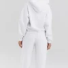 Muse White Cotton Fleece-Back Hoodie