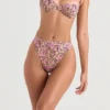 Mykonos Olive Floral High Waist Bikini Bottom