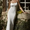 Myla White Knit Maxi Dress