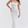 Myla White Knit Maxi Dress