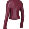 Mylah Wine Vegan Leather Top