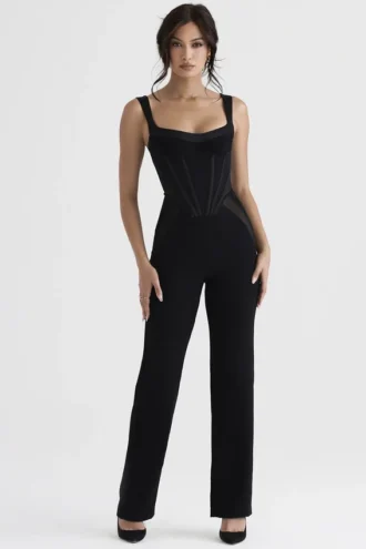 Mylene Black Corset Jumpsuit
