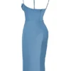 Myrna Aegean Blue Corset Midi Dress
