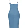 Myrna Aegean Blue Corset Midi Dress