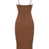 Myrna Chocolate Satin Corset Slip Dress