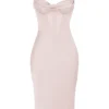 Myrna Crystal Satin Corset Midi Dress