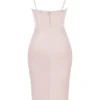 Myrna Crystal Satin Corset Midi Dress