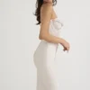 Myrna Crystal Satin Corset Midi Dress