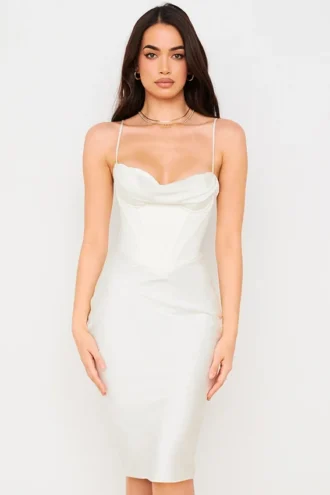 Myrna Ivory Corset Slip Dress