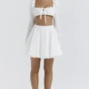 Nahla White Bow Mini Skirt