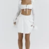Nahla White Bow Mini Skirt