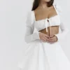 Nahla White Bow Mini Skirt