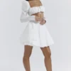 Nahla White Bow Mini Skirt