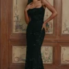 Naima Black Hand Beaded Embellished Corset Maxi Dress – Limited Edition