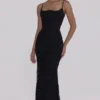 Naima Black Hand Beaded Embellished Corset Maxi Dress – Limited Edition