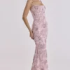 Naima Pink Hand Beaded Embellished Corset Maxi Dress – Limited Edition