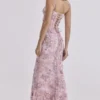Naima Pink Hand Beaded Embellished Corset Maxi Dress – Limited Edition