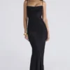 Nalani Black Devoré Satin Maxi Gown – Limited Edition