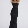 Nalani Black Devoré Satin Maxi Gown – Limited Edition