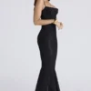 Nalani Black Devoré Satin Maxi Gown – Limited Edition