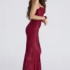 Nalani Deep Red Devoré Satin Maxi Gown – Limited Edition