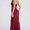 Nalani Deep Red Devoré Satin Maxi Gown – Limited Edition