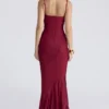 Nalani Deep Red Devoré Satin Maxi Gown – Limited Edition