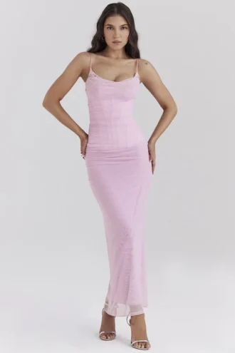 Nalini Cotton Candy Corset Maxi Dress