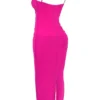 Nalini Fuchsia Stretch Mesh Maxi Dress