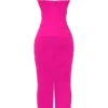 Nalini Fuchsia Stretch Mesh Maxi Dress