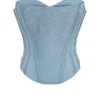 Nastassia Cool Blue Embellished Satin Corset