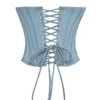 Nastassia Cool Blue Embellished Satin Corset
